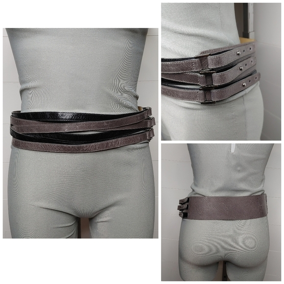MARC Cain leather triple strap belt - Picture 2 of 15